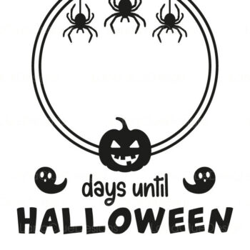 Intra απο ξύλο plywood 3mm-4mm πάχος - Σήμα  αντίστροφης μέτρησης για το Halloween Δίασταση 15x15 cm INTRAFABR-70488036 - Image 2