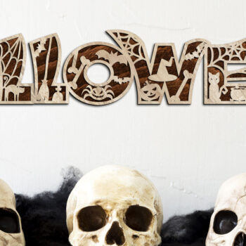 Intra απο ξύλο plywood 3mm-4mm πάχος - HALLOWEEN, Πρότυπο αποκοπής, με λέιζερ Δίασταση 24x4 cm INTRAFABR-77842795 - Image 7