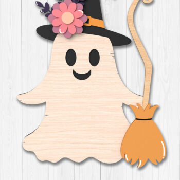 Intra απο ξύλο plywood 3mm-4mm πάχος - Χαριτωμένο φάντασμα αποκριών Δίασταση 30x20 cm INTRAFABR-105736602 - Image 1