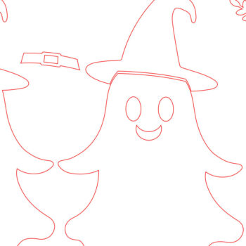 Intra απο ξύλο plywood 3mm-4mm πάχος - Χαριτωμένο φάντασμα αποκριών Δίασταση 30x20 cm INTRAFABR-105736602 - Image 2