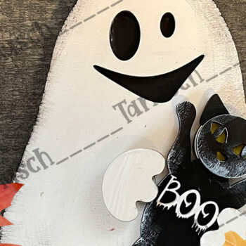 Intra απο ξύλο plywood 3mm-4mm πάχος - Halloween Cute Ghost Laser Δίασταση 6x6 cm INTRAFABR-78190176 - Image 3