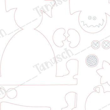 Intra απο ξύλο plywood 3mm-4mm πάχος - Halloween Cute Scarecrow Laser  Δίασταση 6x6 cm INTRAFABR-78190648 - Image 3