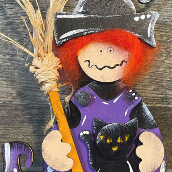 Intra απο ξύλο plywood 3mm-4mm πάχος - Halloween Cute Witch Laser Δίασταση 6x6 cm INTRAFABR-78191062 - Image 1