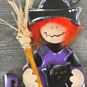 Intra απο ξύλο plywood 3mm-4mm πάχος - Halloween Cute Witch Laser Δίασταση 6x6 cm INTRAFABR-78191062 - Image 2