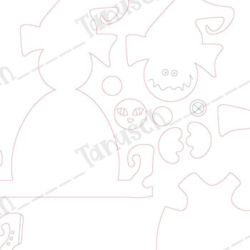 Intra απο ξύλο plywood 3mm-4mm πάχος - Halloween Cute Witch Laser Δίασταση 6x6 cm INTRAFABR-78191062 - Image 3