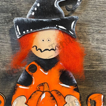 Intra απο ξύλο plywood 3mm-4mm πάχος - Halloween Cute Witch Laser Δίασταση 6x6 cm INTRAFABR-78190985 - Image 1