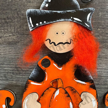 Intra απο ξύλο plywood 3mm-4mm πάχος - Halloween Cute Witch Laser Δίασταση 6x6 cm INTRAFABR-78190985 - Image 2