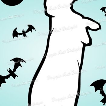 Intra απο ξύλο plywood 3mm-4mm πάχος - Halloween Dachshund Ghost Dog Png Δίασταση 15x15 cm INTRAFABR-78131438 - Image 1