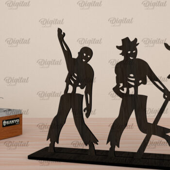 Intra απο ξύλο plywood 3mm-4mm πάχος - Χορευτικοί χαρακτήρες αποκριών με λέιζερ Δίασταση 15x15 cm INTRAFABR-105223503 - Image 1