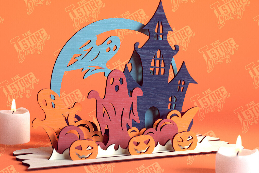 Intra απο ξύλο plywood 3mm-4mm πάχος - Διακόσμηση αποκριών | 3D σκηνή αποκριών|CNC Δίασταση 15x15 cm INTRAFABR-103793019