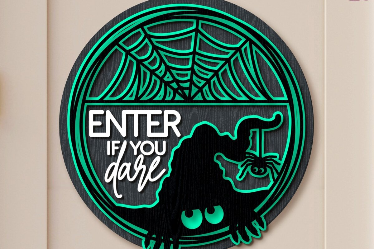 Intra απο ξύλο plywood 3mm-4mm πάχος - Halloween Decor, Μπείτε αν τολμάτε Δίασταση 15x15 cm INTRAFABR-16799346