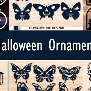 Intra απο ξύλο plywood 3mm-4mm πάχος - Διακόσμηση HALLOWEEN Δέσμη  Cut Laser Δίασταση 15x15 cm INTRAFABR-76734959