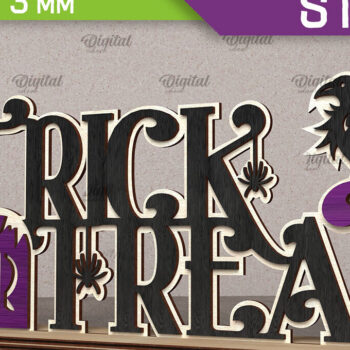 Intra απο ξύλο plywood 3mm-4mm πάχος - Σχέδιο κοπής λέιζερ διακόσμησης αποκριών Δίασταση 15x15 cm INTRAFABR-107362995 - Image 1