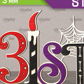 Intra απο ξύλο plywood 3mm-4mm πάχος - Σχέδιο κοπής λέιζερ διακόσμησης αποκριών Δίασταση 15x15 cm INTRAFABR-107363323 - Image 1