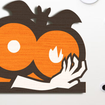 Intra απο ξύλο plywood 3mm-4mm πάχος - Αποκριάτικη διακόσμηση με ρόπαλο Δίασταση 8x4 cm INTRAFABR-104645946 - Image 2