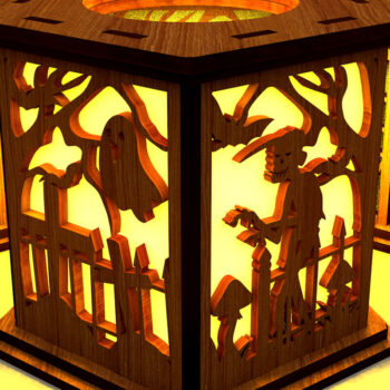 Intra απο ξύλο plywood 3mm-4mm πάχος - Διακοσμητικό Σετ Κηροπήγιο Απόκριες Δίασταση 4x4 cm INTRAFABR-106563985 - Image 4