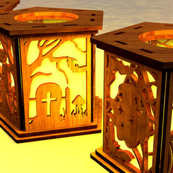 Intra απο ξύλο plywood 3mm-4mm πάχος - Διακοσμητικό Σετ Κηροπήγιο Απόκριες Δίασταση 4x4 cm INTRAFABR-106563985 - Image 7