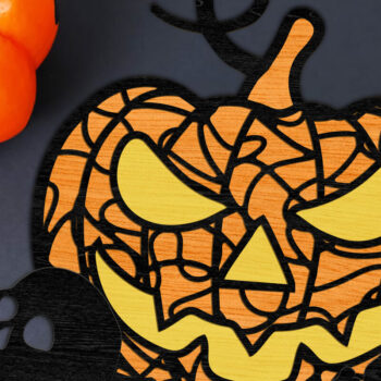 Intra απο ξύλο plywood 3mm-4mm πάχος - Διακοσμητικό πρότυπο κολοκύθας αποκριών Δίασταση 5x6 cm INTRAFABR-106029349 - Image 3