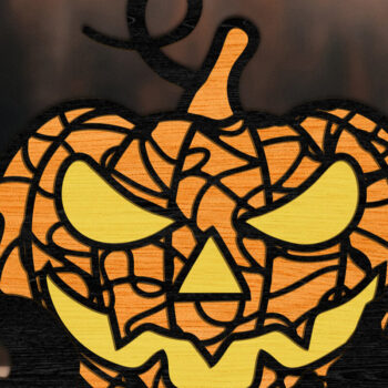 Intra απο ξύλο plywood 3mm-4mm πάχος - Διακοσμητικό πρότυπο κολοκύθας αποκριών Δίασταση 5x6 cm INTRAFABR-106029349 - Image 5