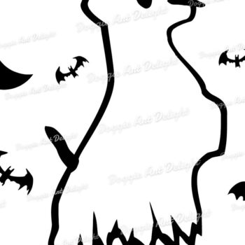 Intra απο ξύλο plywood 3mm-4mm πάχος - Halloween Dog Ghost Png Jack Russell Δίασταση 15x15 cm INTRAFABR-78290983 - Image 2