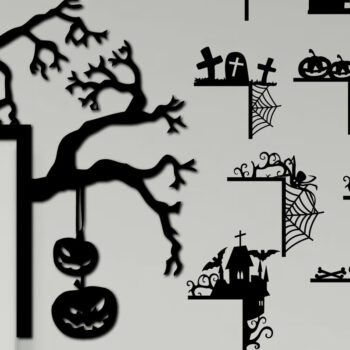 Intra απο ξύλο plywood 3mm-4mm πάχος - Γωνιακό Πακέτο πόρτας Halloween  Δίασταση 15x15 cm INTRAFABR-79022671 - Image 1