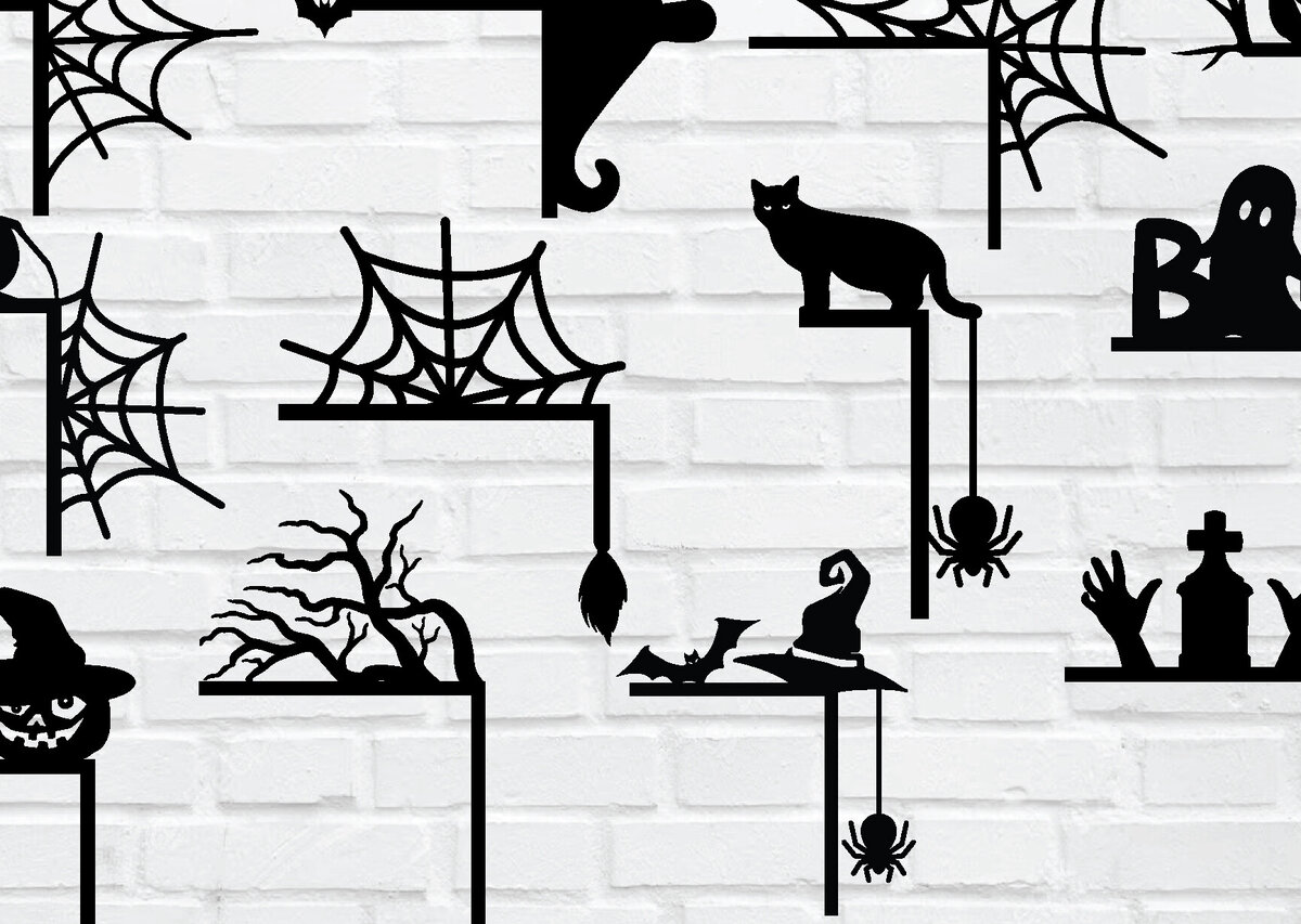 Intra απο ξύλο plywood 3mm-4mm πάχος - Γωνιακό Πακέτο πόρτας Halloween  Δίασταση 40x50 cm INTRAFABR-78656554