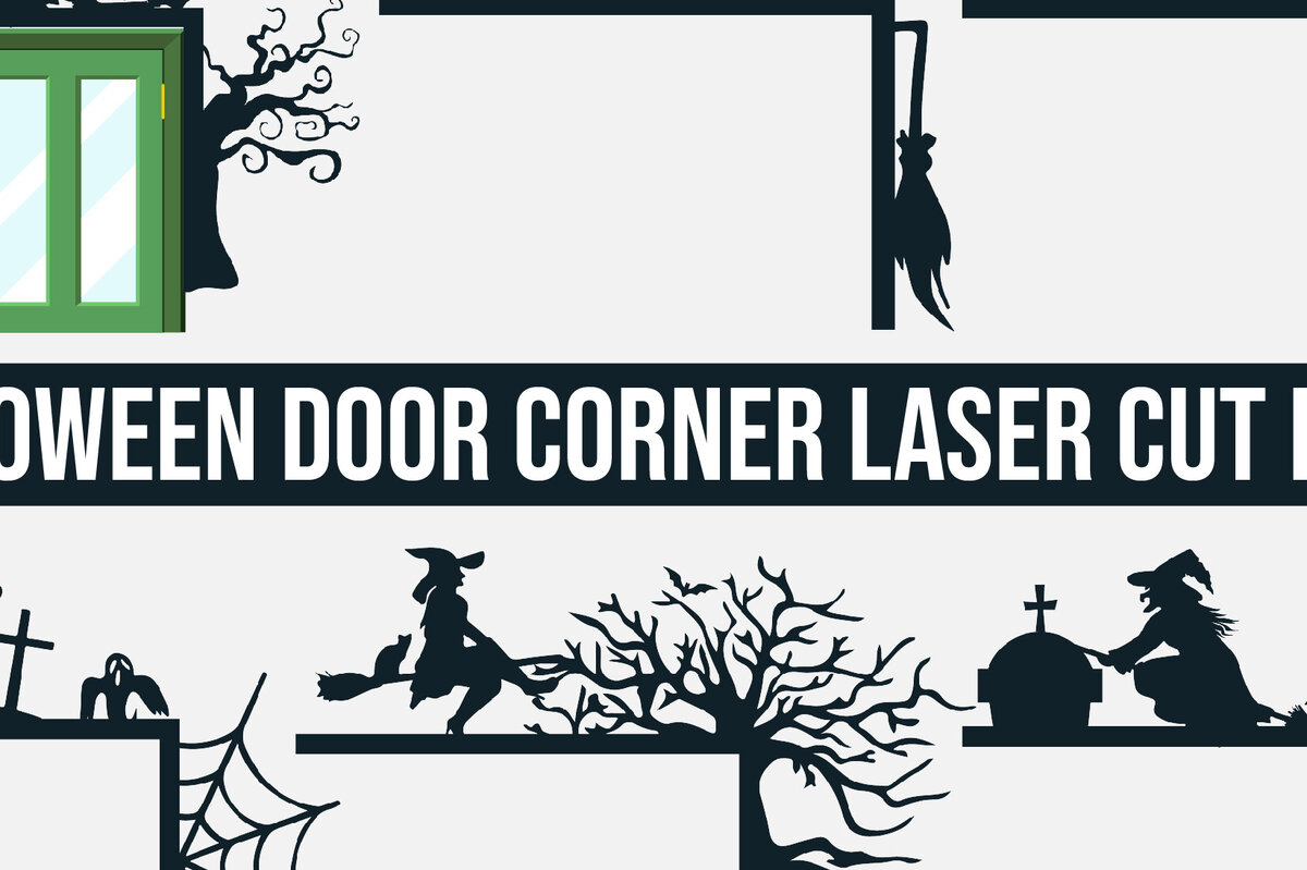 Intra απο ξύλο plywood 3mm-4mm πάχος - Δέσμη κοπής λέιζερ γωνιακής πόρτας Halloween 3 Δίασταση 15x15 cm INTRAFABR-79683817