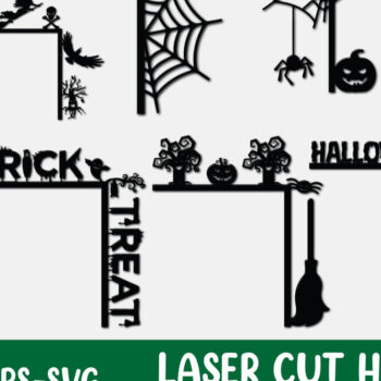 Intra απο ξύλο plywood 3mm-4mm πάχος - Δέσμη κοπής με λέιζερ γωνιακή πόρτα για το Halloween Δίασταση 15x15 cm INTRAFABR-125180510 - Image 1