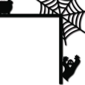 Intra απο ξύλο plywood 3mm-4mm πάχος - Σχέδιο κοπής με λέιζερ γωνία πόρτας Halloween 1 Δίασταση 15x15 cm INTRAFABR-125180609