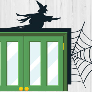 Intra απο ξύλο plywood 3mm-4mm πάχος - Halloween Door Corner Cut Laser Design 2 Δίασταση 15x15 cm INTRAFABR-80121639