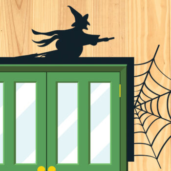 Intra απο ξύλο plywood 3mm-4mm πάχος - Halloween Door Corner Cut Laser Design 2 Δίασταση 15x15 cm INTRAFABR-80121639 - Image 2