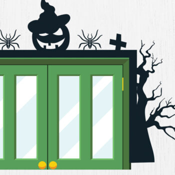 Intra απο ξύλο plywood 3mm-4mm πάχος - Σχέδιο κοπής με λέιζερ γωνία πόρτας Halloween 3 Δίασταση 15x15 cm INTRAFABR-80121741 - Image 2