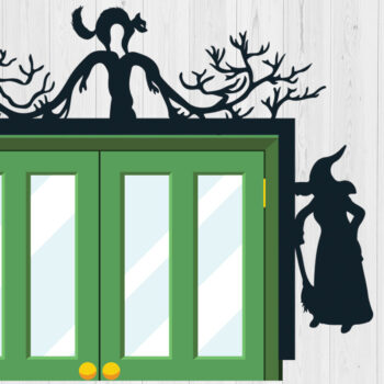 Intra απο ξύλο plywood 3mm-4mm πάχος - Σχέδιο κοπής με λέιζερ γωνία πόρτας Halloween 8 Δίασταση 15x15 cm INTRAFABR-80207532 - Image 2