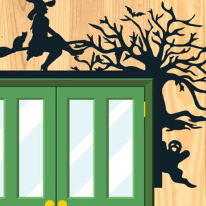 Intra απο ξύλο plywood 3mm-4mm πάχος - Σχέδιο κοπής με λέιζερ γωνία πόρτας αποκριών 9 Δίασταση 15x15 cm INTRAFABR-80326794