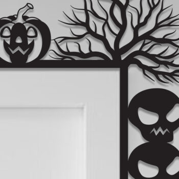 Intra απο ξύλο plywood 3mm-4mm πάχος - Halloween Door Corner Laser Cut Δίασταση 15x15 cm INTRAFABR-105623503 - Image 1