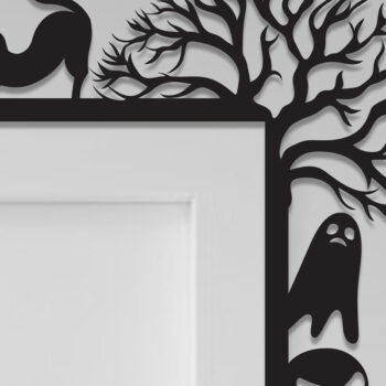 Intra απο ξύλο plywood 3mm-4mm πάχος - Halloween Door Corner Laser Cut Δίασταση 15x15 cm INTRAFABR-105623511 - Image 1