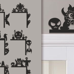 Intra απο ξύλο plywood 3mm-4mm πάχος - Halloween Door Corner Laser Cut  Σετ Δίασταση 15x15 cm INTRAFABR-100730348