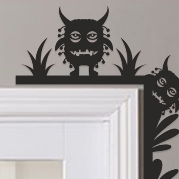 Intra απο ξύλο plywood 3mm-4mm πάχος - Halloween Door Corner Laser Cut Δίασταση 15x15 cm INTRAFABR-100615615 - Image 1