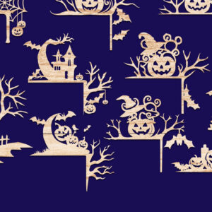 Intra απο ξύλο plywood 3mm-4mm πάχος - Halloween Door Corner Cut Laser Δίασταση 15x15 cm INTRAFABR-105220904