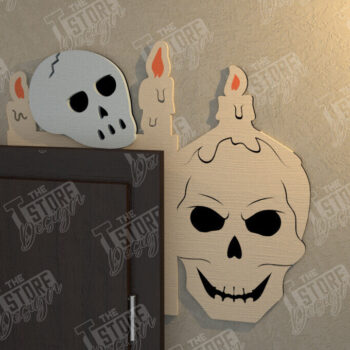 Intra απο ξύλο plywood 3mm-4mm πάχος - Halloween Door Corner | Διακόσμηση βεράντας Δίασταση 15x15 cm INTRAFABR-104382257 - Image 1