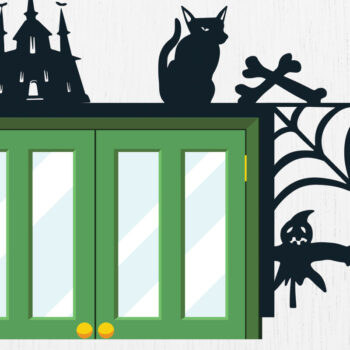 Intra απο ξύλο plywood 3mm-4mm πάχος - Πακέτο Halloween Door Corner  12 Δίασταση 15x15 cm INTRAFABR-80327320 - Image 2