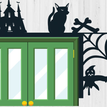 Intra απο ξύλο plywood 3mm-4mm πάχος - Πακέτο Halloween Door Corner  12 Δίασταση 15x15 cm INTRAFABR-80327320 - Image 3