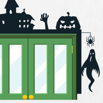 Intra απο ξύλο plywood 3mm-4mm πάχος - Πακέτο Halloween Door Corner  14 Δίασταση 15x15 cm INTRAFABR-80444270 - Image 1