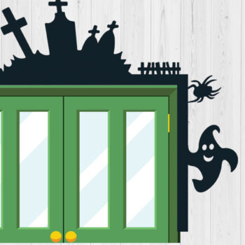 Intra απο ξύλο plywood 3mm-4mm πάχος - Πακέτο Halloween Door Corner 17 Δίασταση 15x15 cm INTRAFABR-80445053 - Image 2