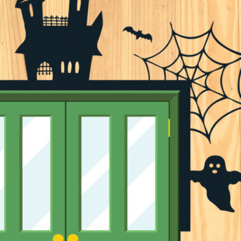 Intra απο ξύλο plywood 3mm-4mm πάχος - Πακέτο Halloween Door Corner  19 Δίασταση 15x15 cm INTRAFABR-80531413 - Image 1
