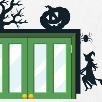 Intra απο ξύλο plywood 3mm-4mm πάχος - Πακέτο Halloween Door Corner  20 Δίασταση 15x15 cm INTRAFABR-80531584 - Image 1