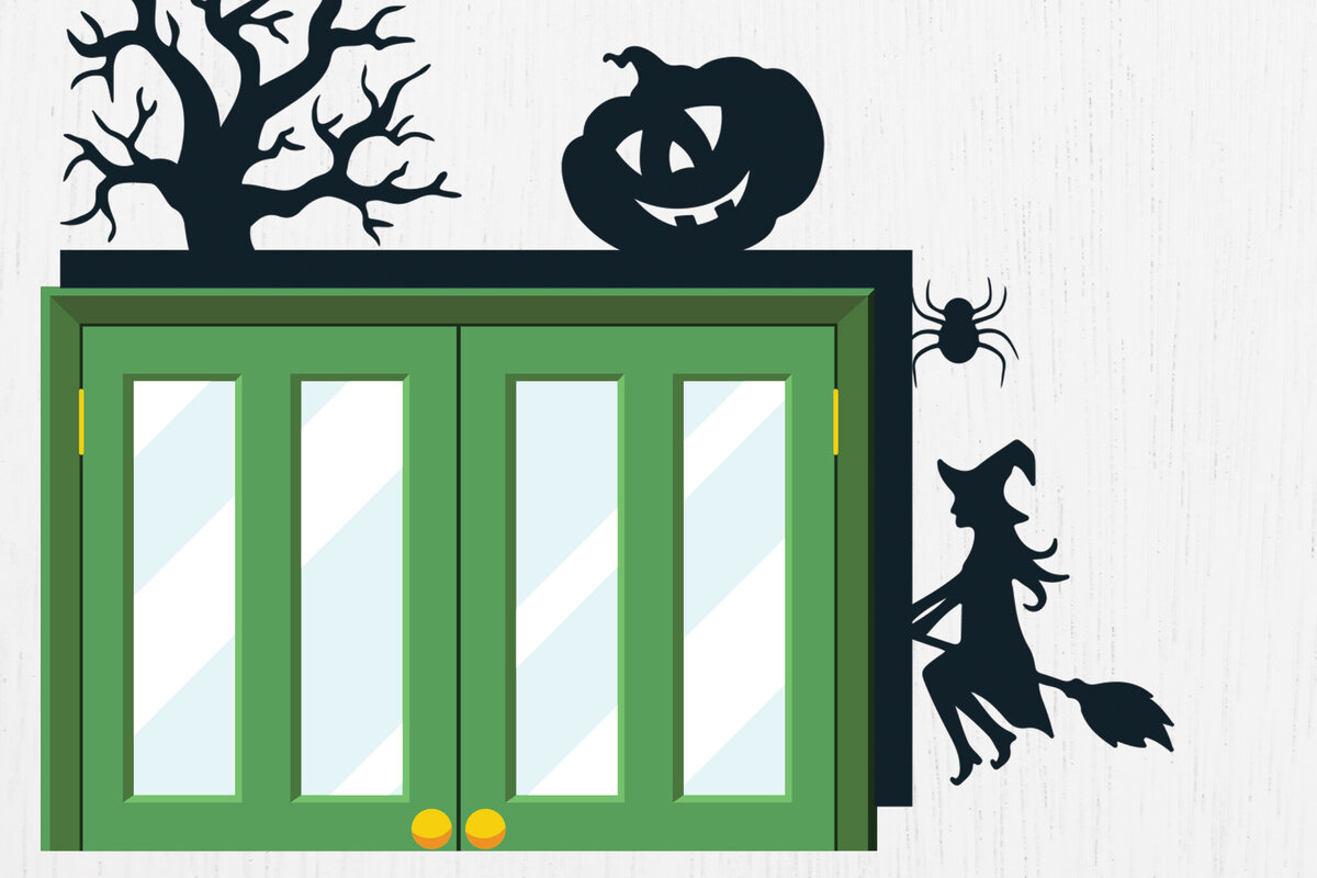 Intra απο ξύλο plywood 3mm-4mm πάχος - Πακέτο Halloween Door Corner  20 Δίασταση 15x15 cm INTRAFABR-80531584