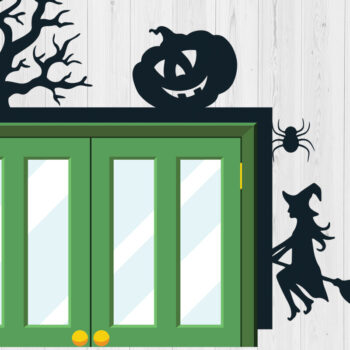 Intra απο ξύλο plywood 3mm-4mm πάχος - Πακέτο Halloween Door Corner  20 Δίασταση 15x15 cm INTRAFABR-80531584 - Image 2