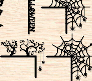 Intra απο ξύλο plywood 3mm-4mm πάχος - Halloween Door Corner  Δίασταση 15x15 cm INTRAFABR-33087263