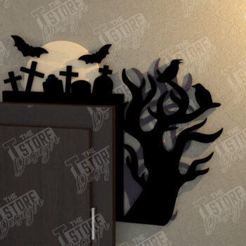 Intra απο ξύλο plywood 3mm-4mm πάχος - Πακέτο Halloween Door Corners |  CNC Δίασταση 15x15 cm INTRAFABR-104382483 - Image 3